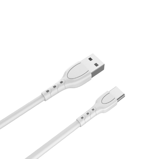 Lemontti Cablu Wind Fast Charge USB-A la Type-C, 0.5m, Alb