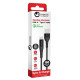 Lemontti Cablu Bending Aluminum USB-A la Type-C, Fast Charge, 1.5m, Negru