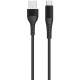 Lemontti Cablu Bending Aluminum USB-A la Type-C, Fast Charge, 1.5m, Negru