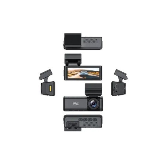 Camera auto Well Lookout 2.5K, camera spate FHD 1080p, Wifi, ecran IPS 3.2", HDR