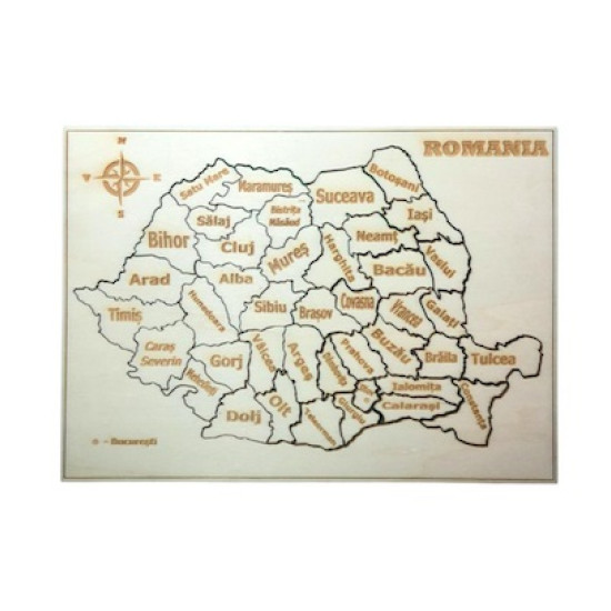 Puzzle din lemn " Romania "