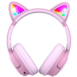  PowerLocus Casti pentru copii, Wireless, Bobo Cat Ears, Pink