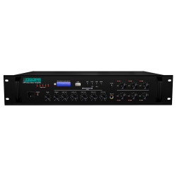 Amplificator 250W cu mixer DSPPA MP610U, 6 zone, USB/SD/Tuner, 4Mic si 3AUX, 100V & 4-16 Ohmi