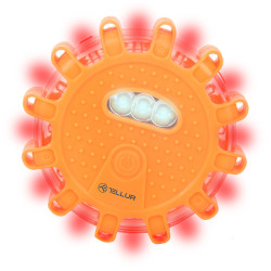Semnalizator de urgenta si lanterna LED, 3 x AAA, magnetic, portocaliu