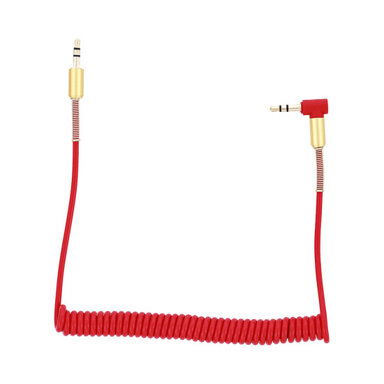 Cablu Audio jack 3..5mm extensibil, rosu.