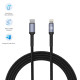 Cablu Type-C to Lightning, 3A, PD18W, 1m, nailon, negru