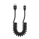 Cablu USB to Lightning extensibil, 3A, 1..8m, negru.