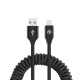 Cablu USB to Lightning extensibil, 3A, 1..8m, negru.