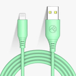 Cablu silicon USB to Lightning, 3A, 1m, verde