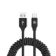 Cablu extensibil USB to Micro USB, 2A, 1..8m, negru.