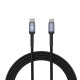 Cablu Type-C to Type-C, 3A, PD60W, 1m, nailon, negru