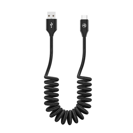 Cablu extensibil USB to Type-C, 3A, 1..8m, negru.