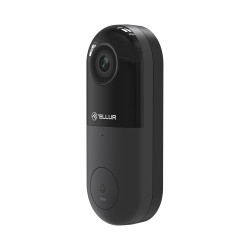 Video interfon WiFi Tellur, 1080P, PIR, Wired, Negru