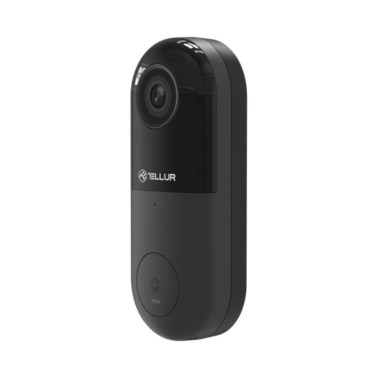 Video interfon WiFi Tellur, 1080P, PIR, Wired, Negru