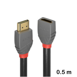 Cablu de extensie HDMI de mare viteză, 0.5 m, Lindy, Anthra Line 36475