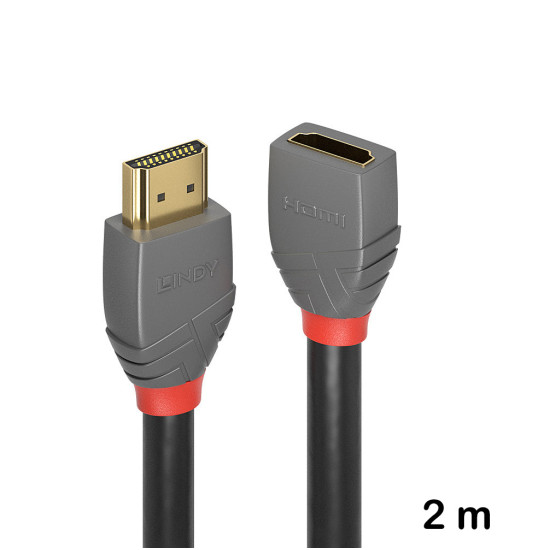 Cablu de extensie HDMI de mare viteză, 2 m, Lindy, Anthra Line 36477
