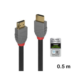 Cablu HDMI Ultra High Speed, 0.5 m, Lindy, Anthra Line 36951