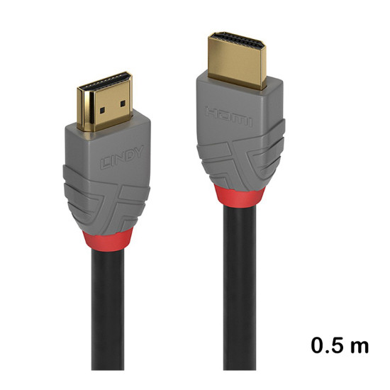 Cablu HDMI High Speed, 0.5m, Lindy, Anthra Line 36961