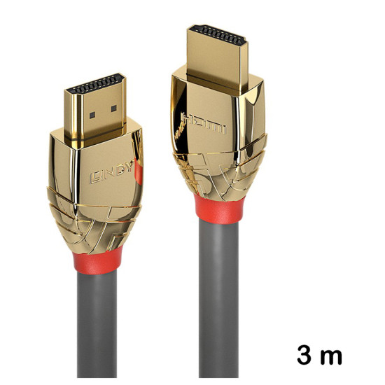 Cablu HDMI High Speed, 3 m, Lindy, Gold Line 37863