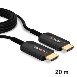 Cablu HDMI Ultra High Speed hibrid 8K60 cu fibră optică, 20 m, Lindy 38382