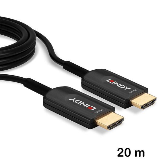 Cablu HDMI Ultra High Speed hibrid 8K60 cu fibră optică, 20 m, Lindy 38382
