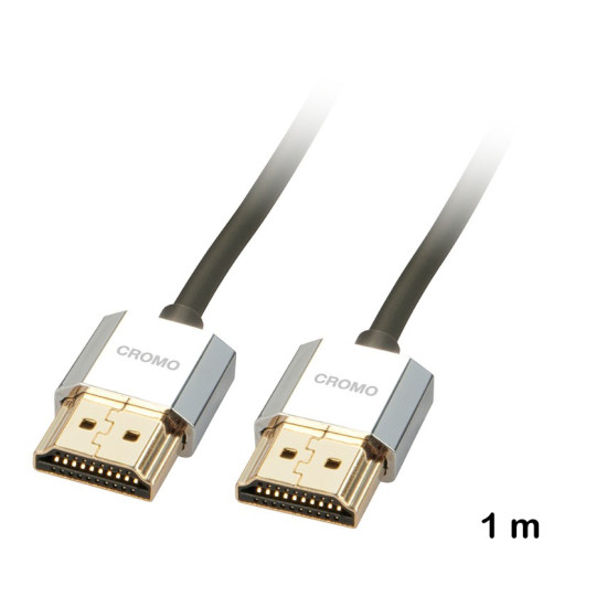 Cablu HDMI de mare viteză cu Ethernet, 1 m, Lindy, CROMO Slim 41671
