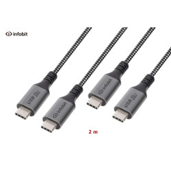 Cablu USB4 type C to C, Infobit iCable-U4-CC2020, 20Gbps, E-Marker, 2m