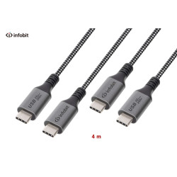 Cablu USB4 type C to C, Infobit iCable-U4-CC2040, 20Gbps, E-Marker, 4m