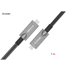 Cablu optic USB C 3.1 Gen2, Type C to C, Infobit iFiber AOC-USB-CCDV-07, Data + Video + PD, 10 Gbps, 7m