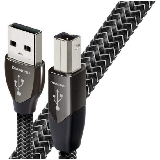 Cablu USB A-B AudioQuest Diamond 1.5m, DBS Black, Solid 100% Silver