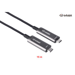 Cablu USB-C 3.1 Gen 2 prin fibra optica, Type C to C, 10Gbps, Infobit, doar pentru DATA, 15m