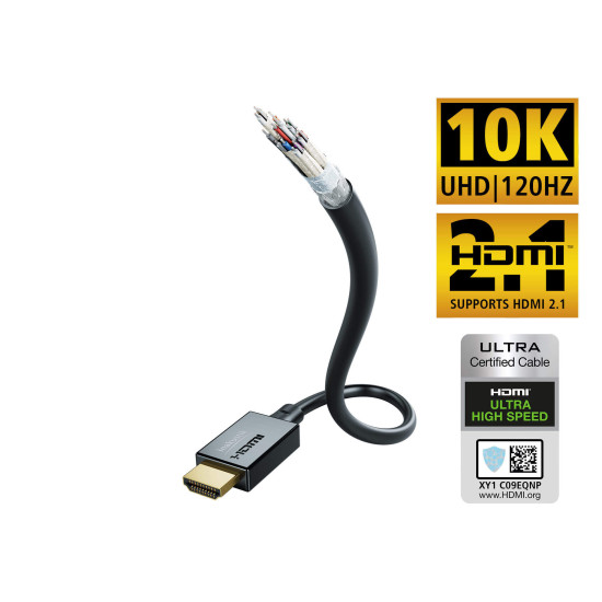 Cablu HDMI2.1, 8K/10K, Ultra High Speed, 1 m, 00324610, Inakustik