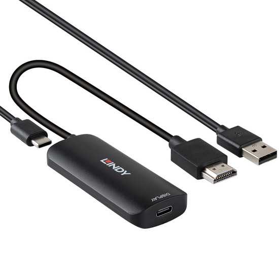Converter HDMI la USB tip C cu alimentare USB, Lindy 43423