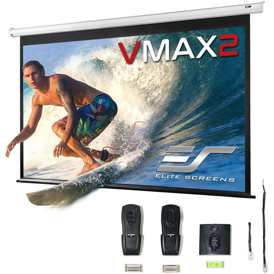 Ecran de proiectie electric, 299 x 168 cm,  EliteScreens VMAX135XWH2, 2 telecomenzi, format 16:9, trigger 12V