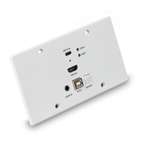 Extender KVM cu placă de perete UE Cat.6 HDMI 4K60 și Type C HDBaseT, 150 m, transmițător, Lindy 38388
