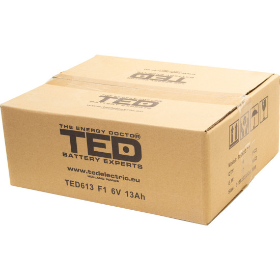Acumulator AGM VRLA 6V 13Ah Dimensiuni 151 x 50 x 94 mm F1 - TED003010 (10)