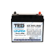 Acumulator LiFePo4 12.8V 50Ah Dimensiuni 197 x 166 x 170 mm BMS, Bluetooth M6 - TED007391