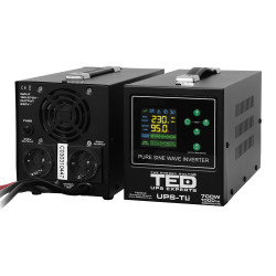 UPS 1000VA/700W runtime extins LiFePO4 utilizeaza un acumulator (neinclus) TED Electric - TED006776
