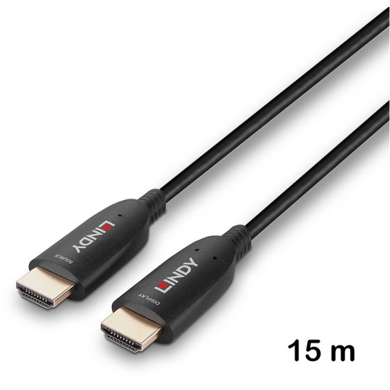 Cablu hibrid HDMI 8K60 cu fibră optică de 15 m, Lindy 38511