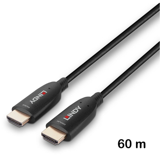 Cablu hibrid HDMI 8K60 cu fibră optică, 60 m, Lindy 38516