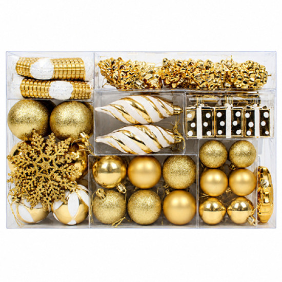 ORNAMENTE DIVERSIFICATE DE CRACIUN AURIU 76P