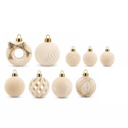 ORNAMENTE CATIFELATE DE CRACIUN / CREM 46P