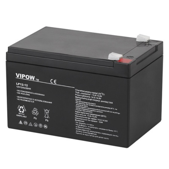 ACUMULATOR STATIONAR AGM VRLA 12V 12AH VIPOW