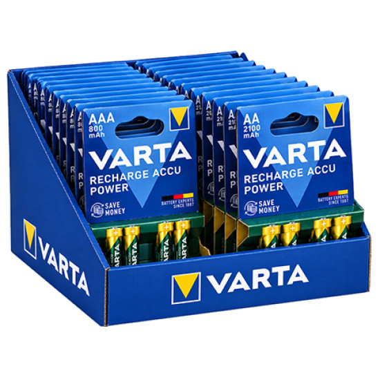 DISPLAY ACUMULATORI 10X AAA 800 10X AA 2100 VARTA