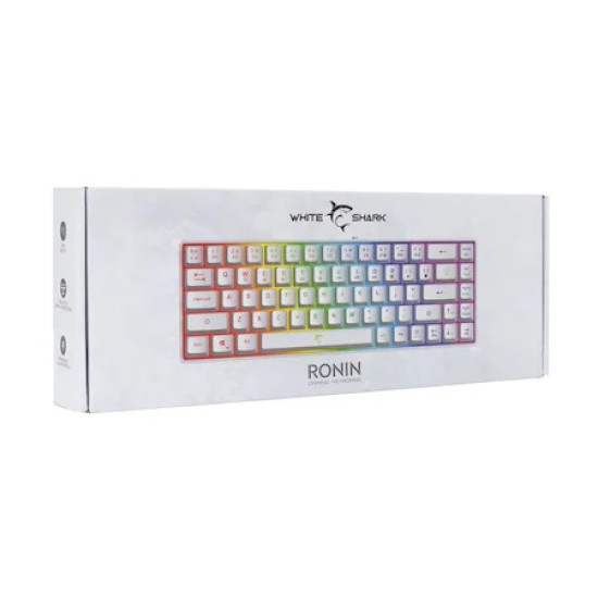 Tastatura gaming White Shark GK-2201 RONIN alb / US, RONIN-W-US
