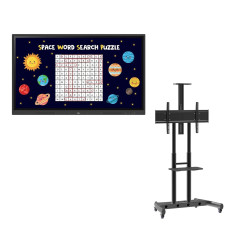 Pachet interactiv cu Tabla interactiva 65" multi touch LG 65TR3DK-B si Stand TV mobil Blackmount BM-T104, 42-100"