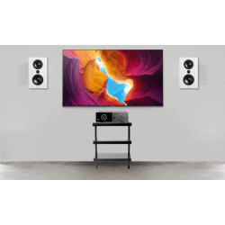 Sistem Stereo Lyngdorf cu amplif. TDAI-1120 + boxe de perete full-range FR-1, Alb