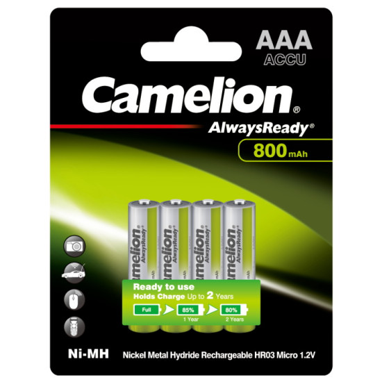 Baterie Reincarcabila Camelion AAA LR3 Acumulatori Preincarcati Ni-MH 1.2V 800mAh Blister 4