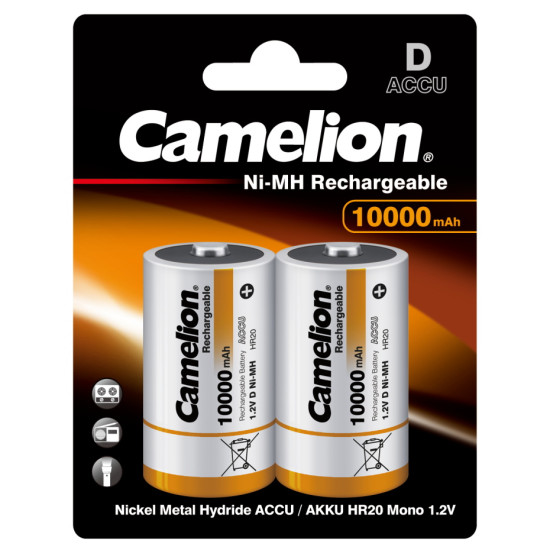 Baterie Reincarcabila Camelion D LR20 Acumulatori Preincarcati Ni-MH 1.2V 10000mAh Blister 2