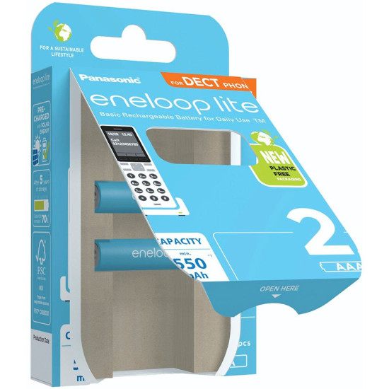 Eneloop Acumulatori Ni-Mh 1.2V AAA R3 550mAh Preincarcati Lite Phone Blister 2